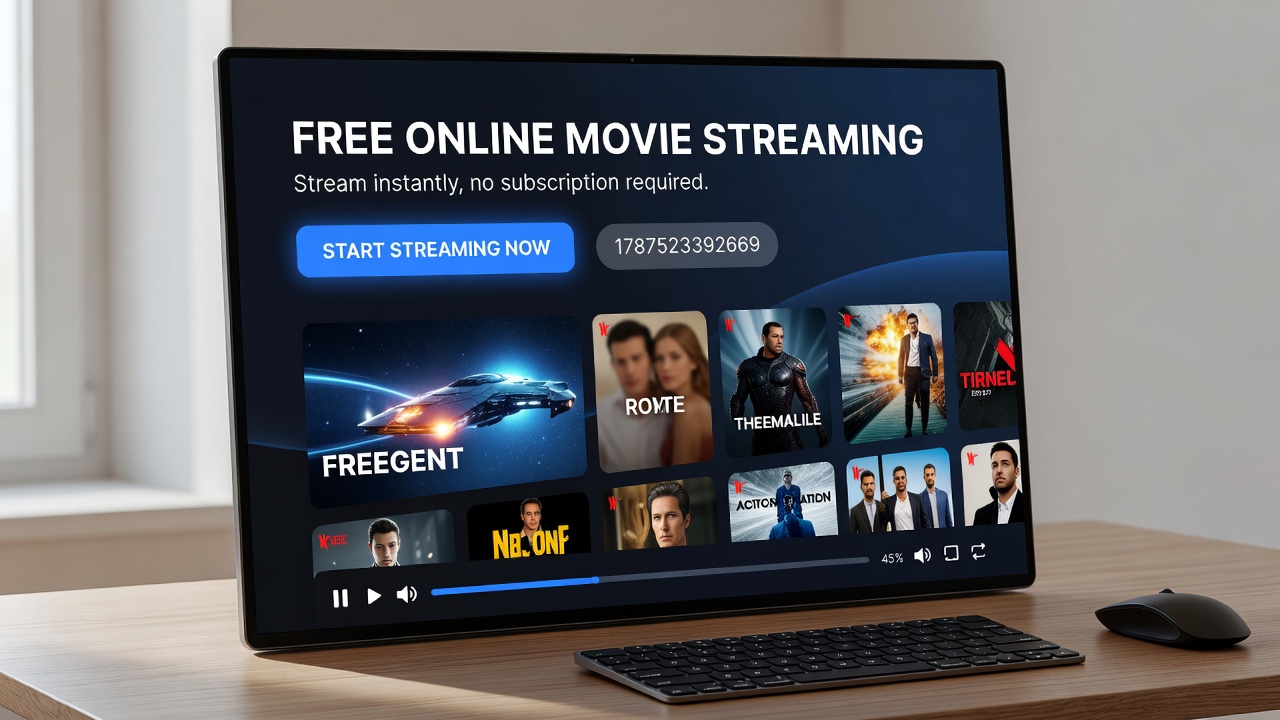 Users accessing free movie content on various devices including tablets and smart TVs