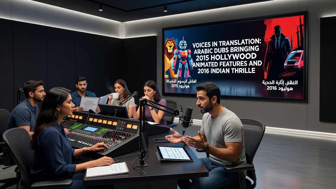 Digital streaming interface displaying Arabic audio options for international films